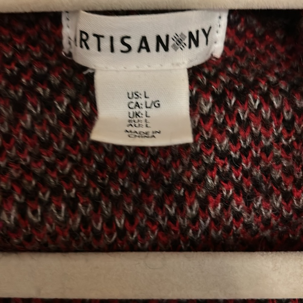 Artisan NY Red and Black Patterned Cardigan - Picture 2 of 3